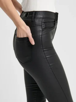 Beschichete Skinny Jeans black