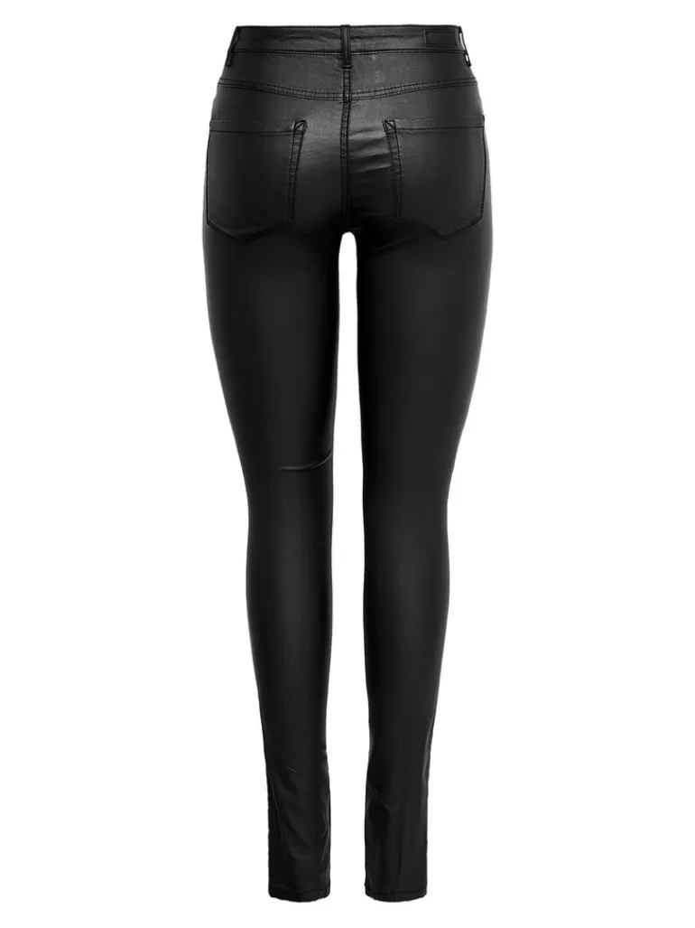 Beschichete Skinny Jeans black