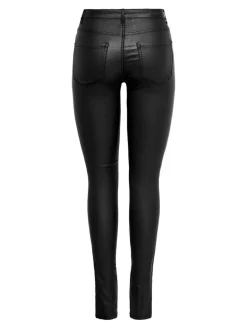Beschichete Skinny Jeans black