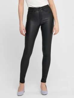 Beschichete Skinny Jeans black