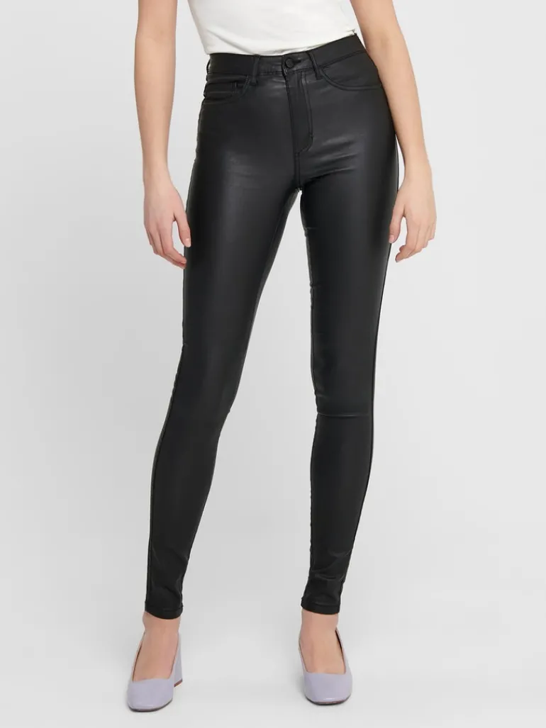 Beschichete Skinny Jeans black