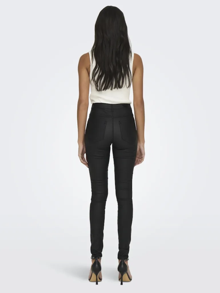 Beschichete Skinny Jeans black