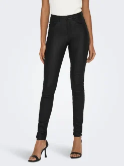 Beschichete Skinny Jeans black