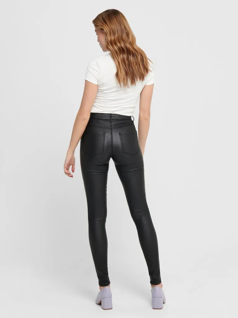 Beschichete Skinny Jeans black