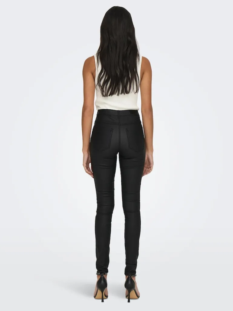 Beschichete Skinny Jeans black