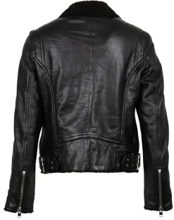Bikerjacke mit kuscheligem Futter schwarz