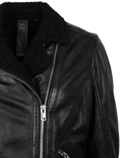 Bikerjacke mit kuscheligem Futter schwarz