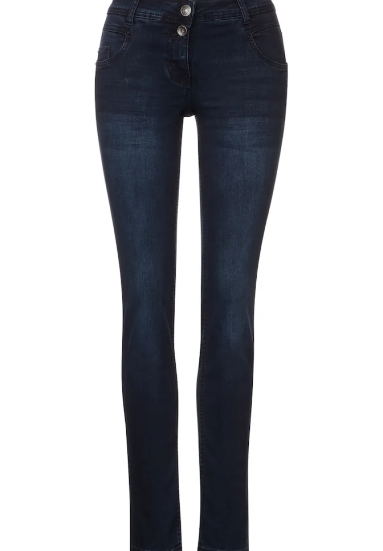 Blaue Loose Fit Jeans blue black random wash