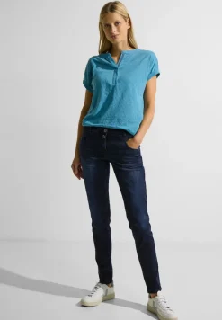 Blaue Loose Fit Jeans blue black random wash