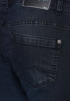 Blaue Loose Fit Jeans blue black random wash