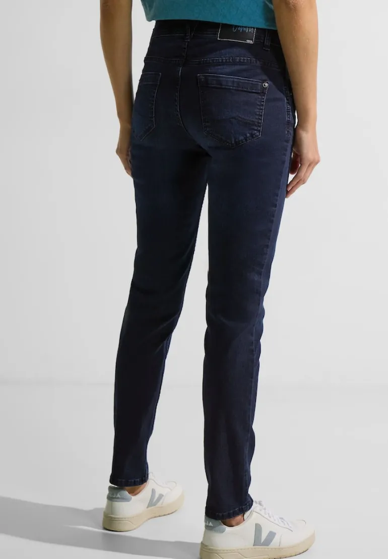 Blaue Loose Fit Jeans blue black random wash
