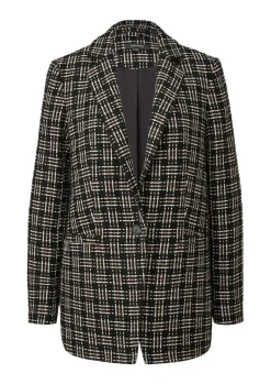 Blazer aus Multicolor-Tweed schwarz