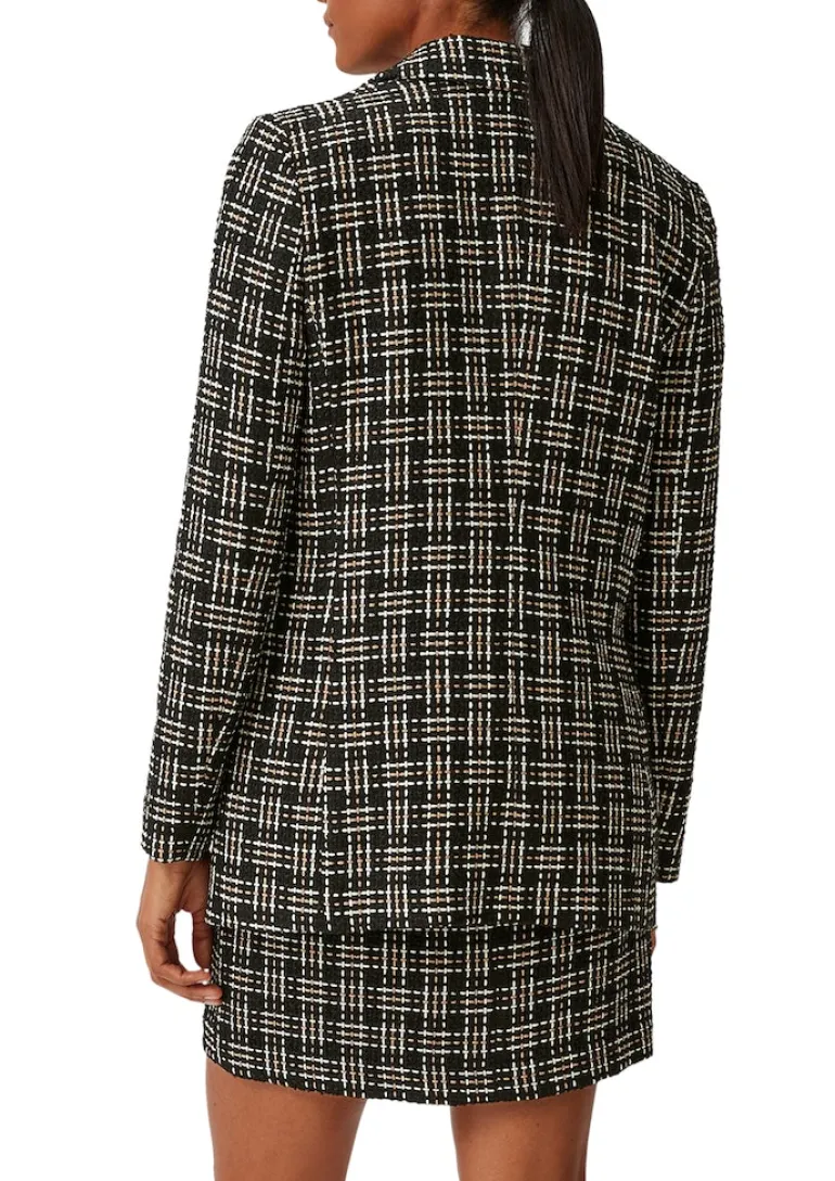 Blazer aus Multicolor-Tweed schwarz