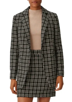 Blazer aus Multicolor-Tweed schwarz