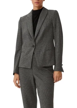 Blazer mit Pepita-Muste schwarz
