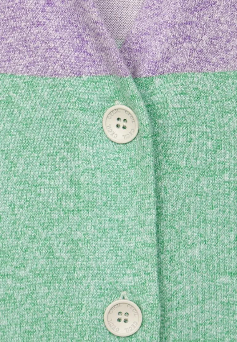 Blockstreifen Strickjacke celery green melange