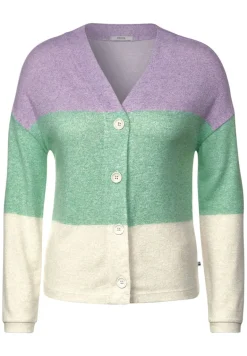 Blockstreifen Strickjacke celery green melange