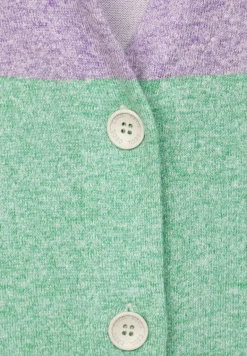 Blockstreifen Strickjacke celery green melange