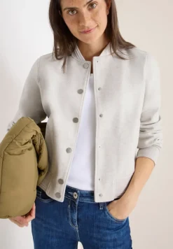 Blouson in Wolloptik light greige melange