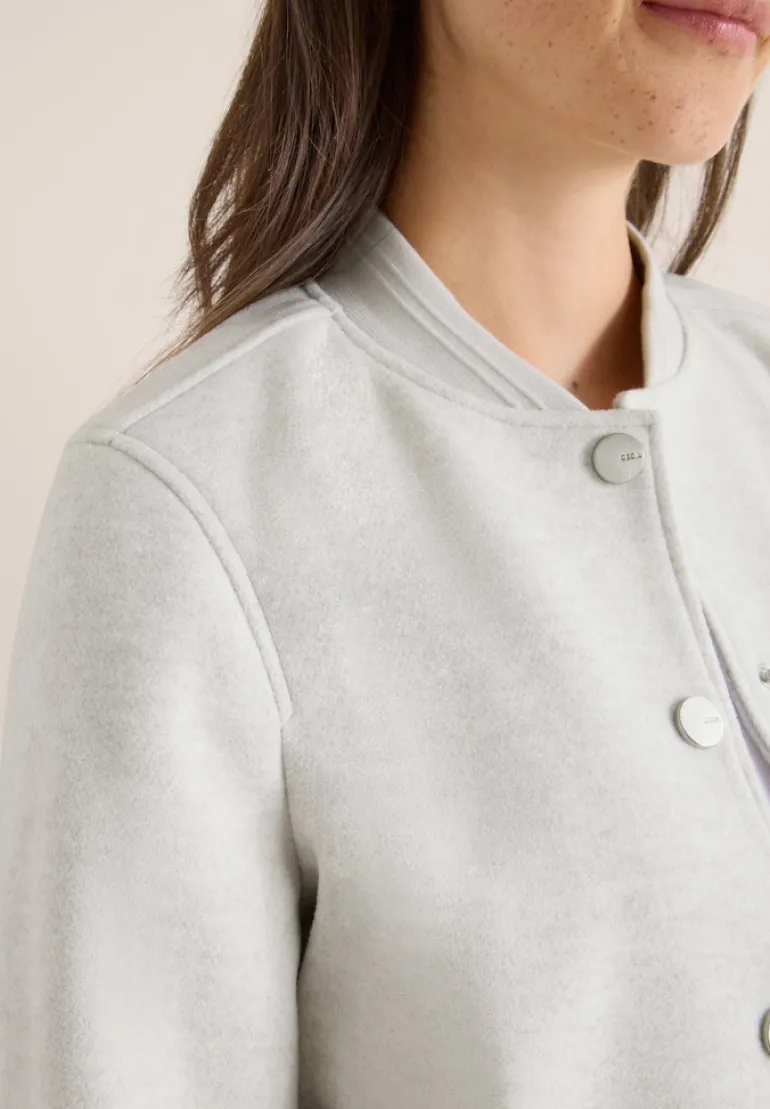 Blouson in Wolloptik light greige melange