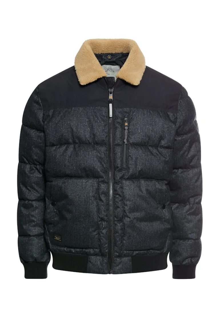 Blouson mit abnehmbarem Kragen dark navy melange