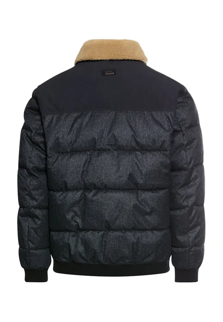 Blouson mit abnehmbarem Kragen dark navy melange