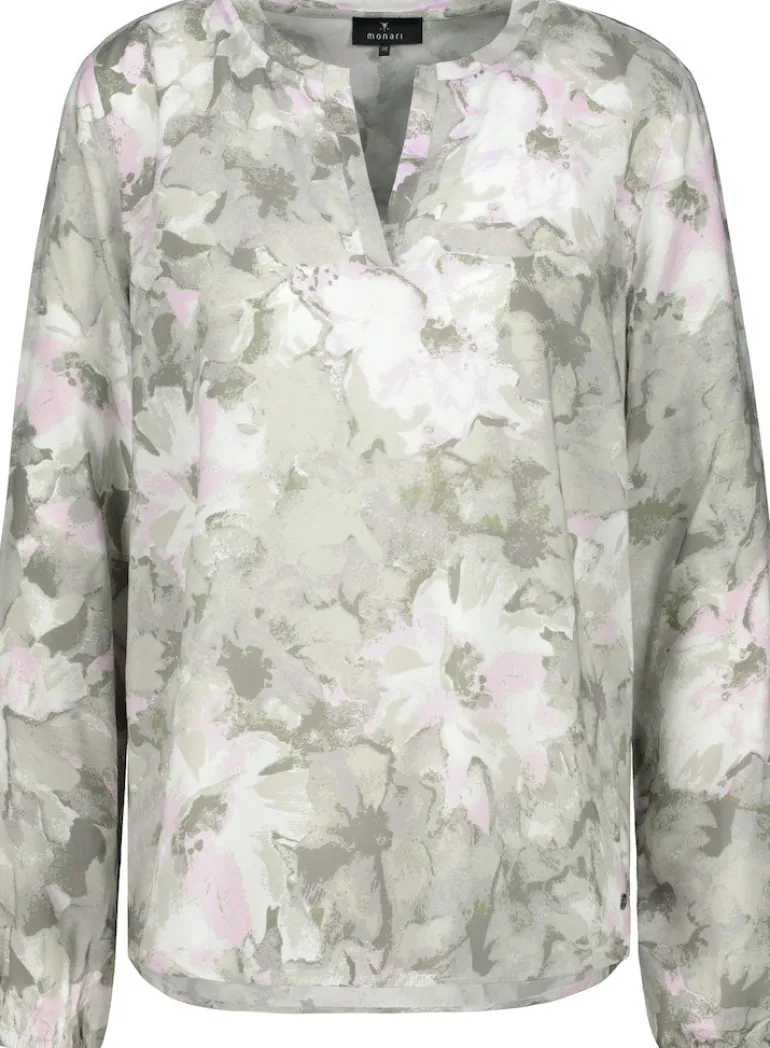 Blumen Bluse sage gemustert