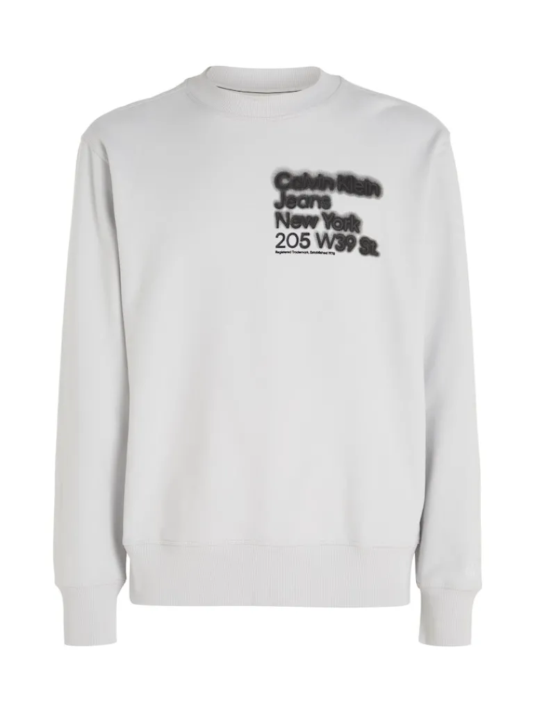 BLURRED ADDRESS LOGO CREW NECK ghost grey