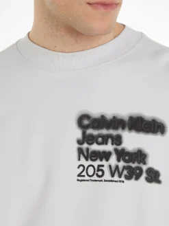 BLURRED ADDRESS LOGO CREW NECK ghost grey