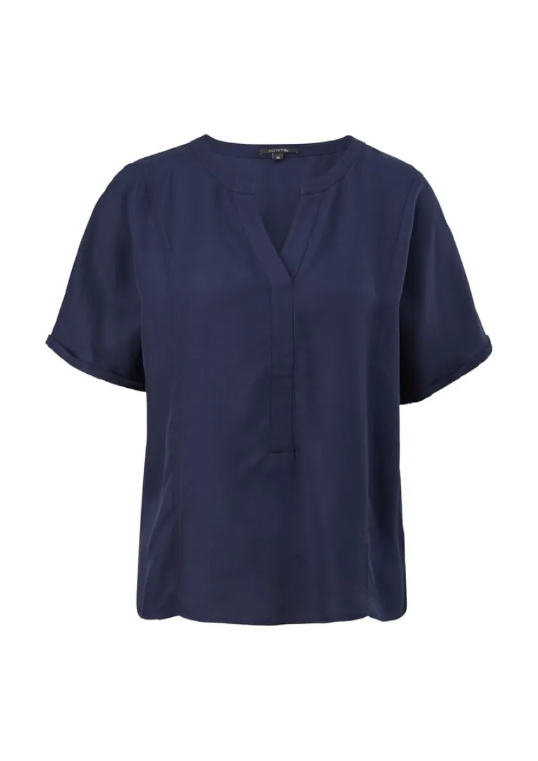 Bluse aus Lyocell-Viskose-Mix blau