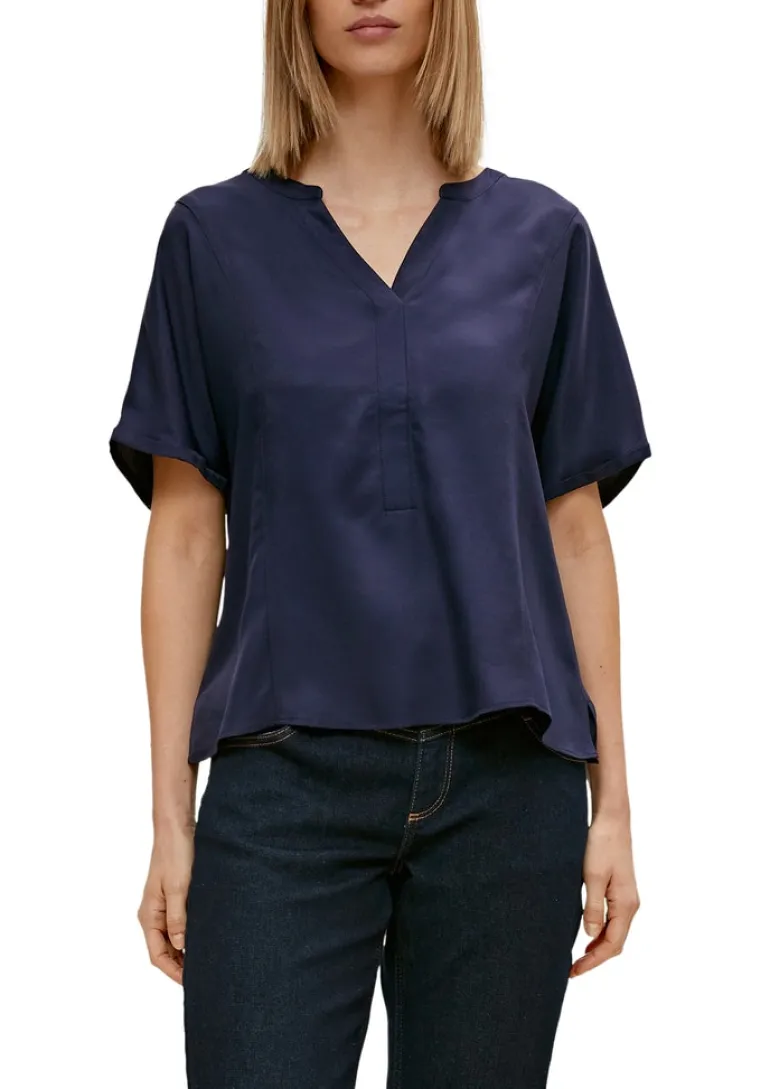 Bluse aus Lyocell-Viskose-Mix blau