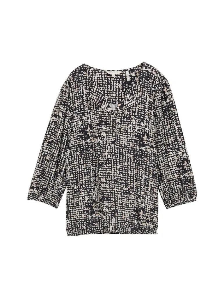 Bluse aus Viskose navy abstract dot design