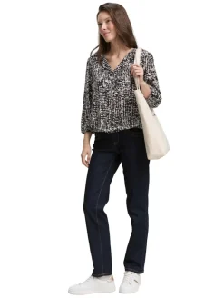 Bluse aus Viskose navy abstract dot design