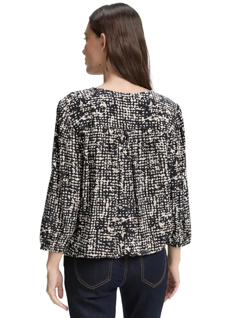 Bluse aus Viskose navy abstract dot design
