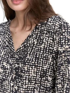 Bluse aus Viskose navy abstract dot design
