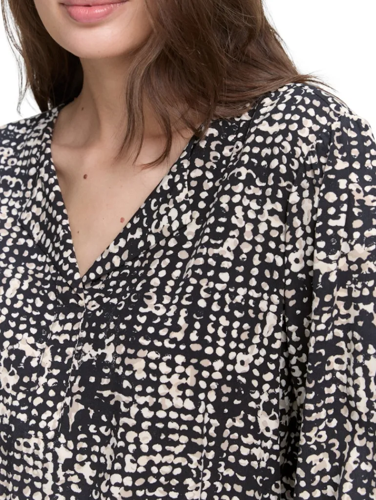 Bluse aus Viskose navy abstract dot design