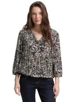 Bluse aus Viskose navy abstract dot design
