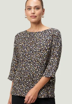 Bluse geblümt mit 3/4 Arm blackcream