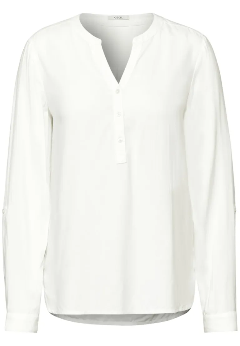 Bluse in Unifarbe vanilla white
