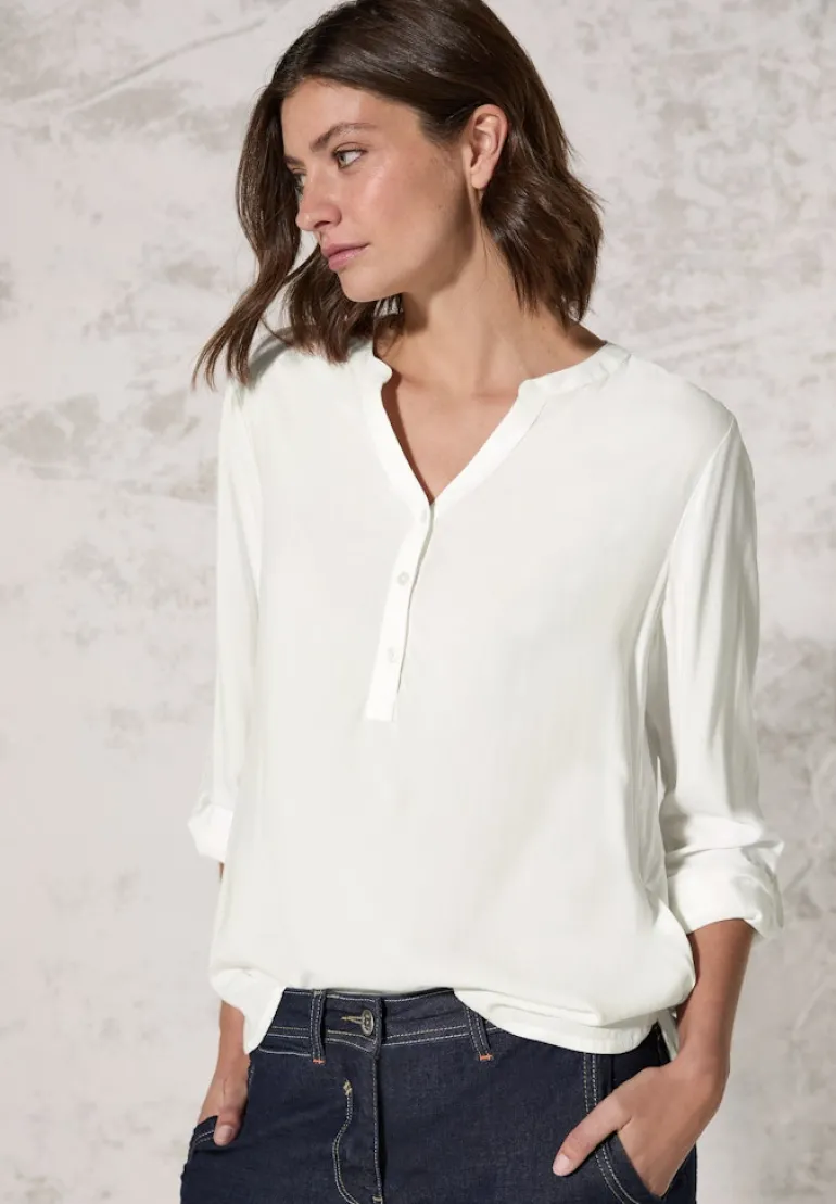 Bluse in Unifarbe vanilla white