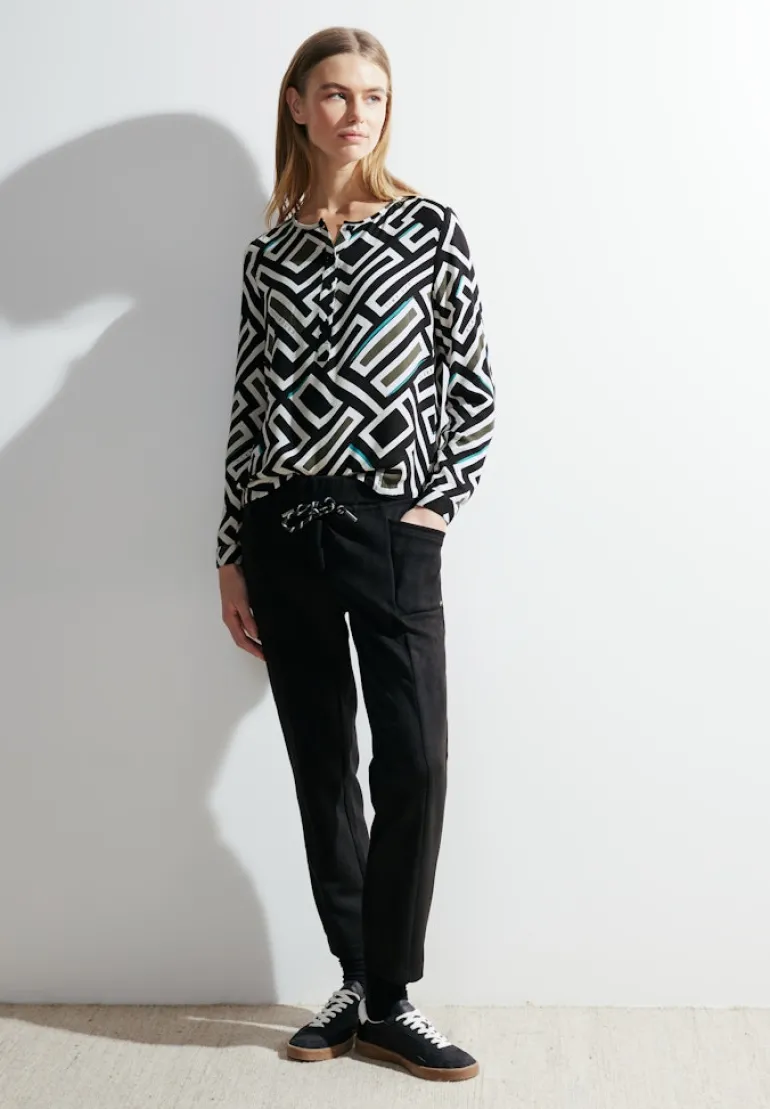 Bluse mit Alloverprint black