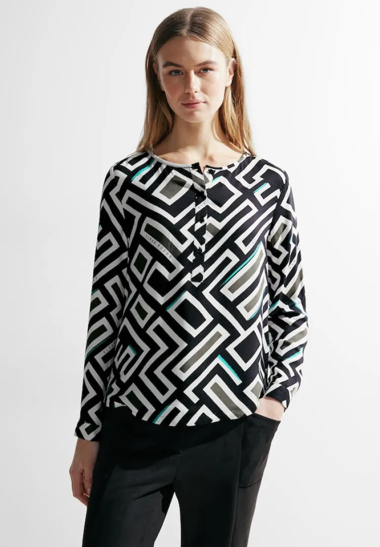 Bluse mit Alloverprint black