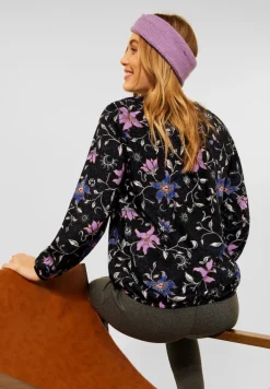 Bluse mit Blumen Print black