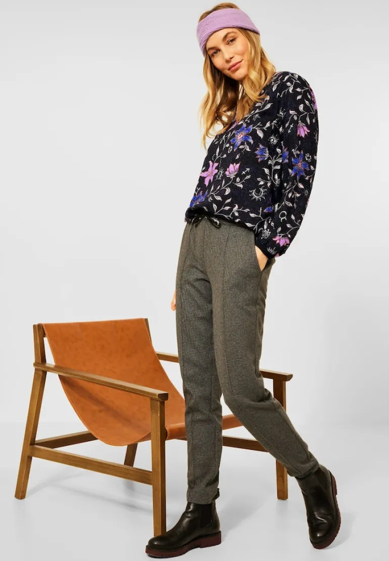Bluse mit Blumen Print black