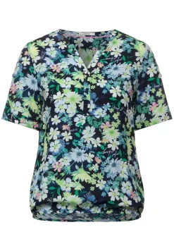 Bluse mit Blumen Print deep blue