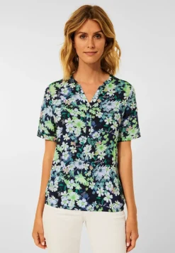 Bluse mit Blumen Print deep blue