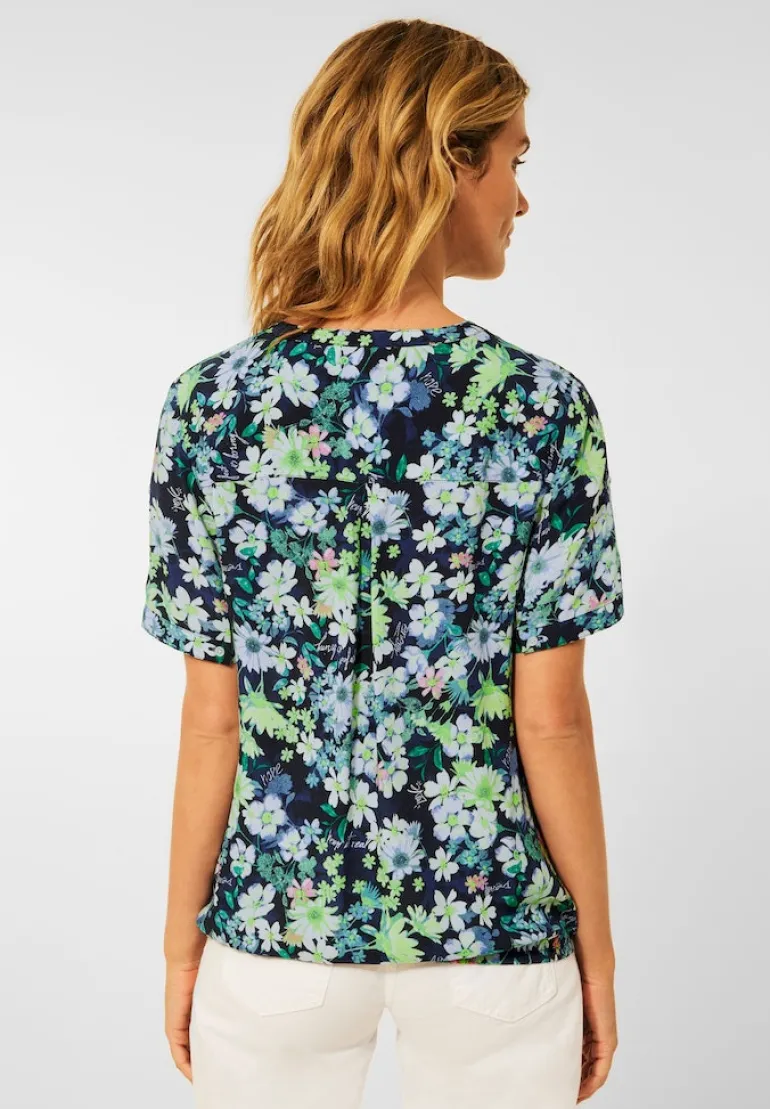 Bluse mit Blumen Print deep blue