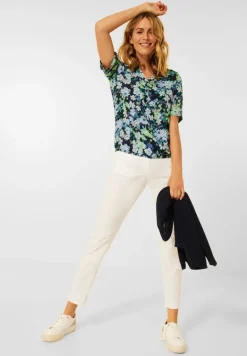 Bluse mit Blumen Print deep blue