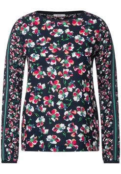 Bluse mit Blumen Printmix deep blue