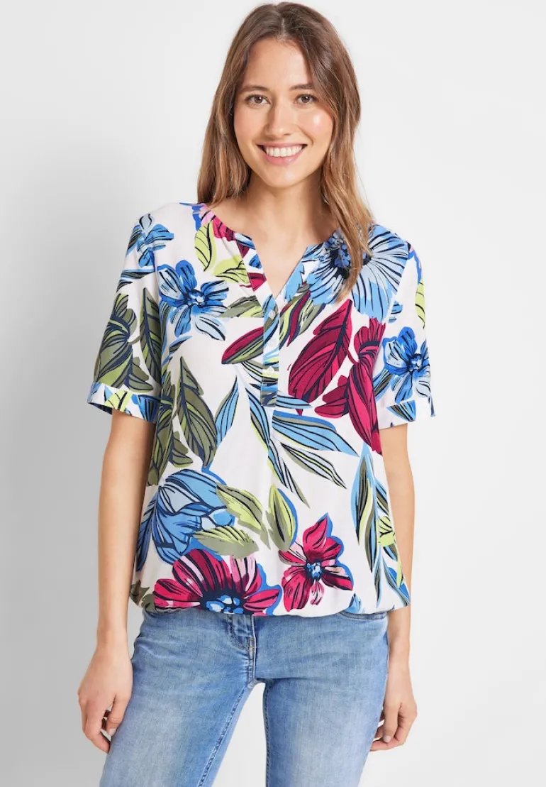Bluse mit Blumenprint vanilla white